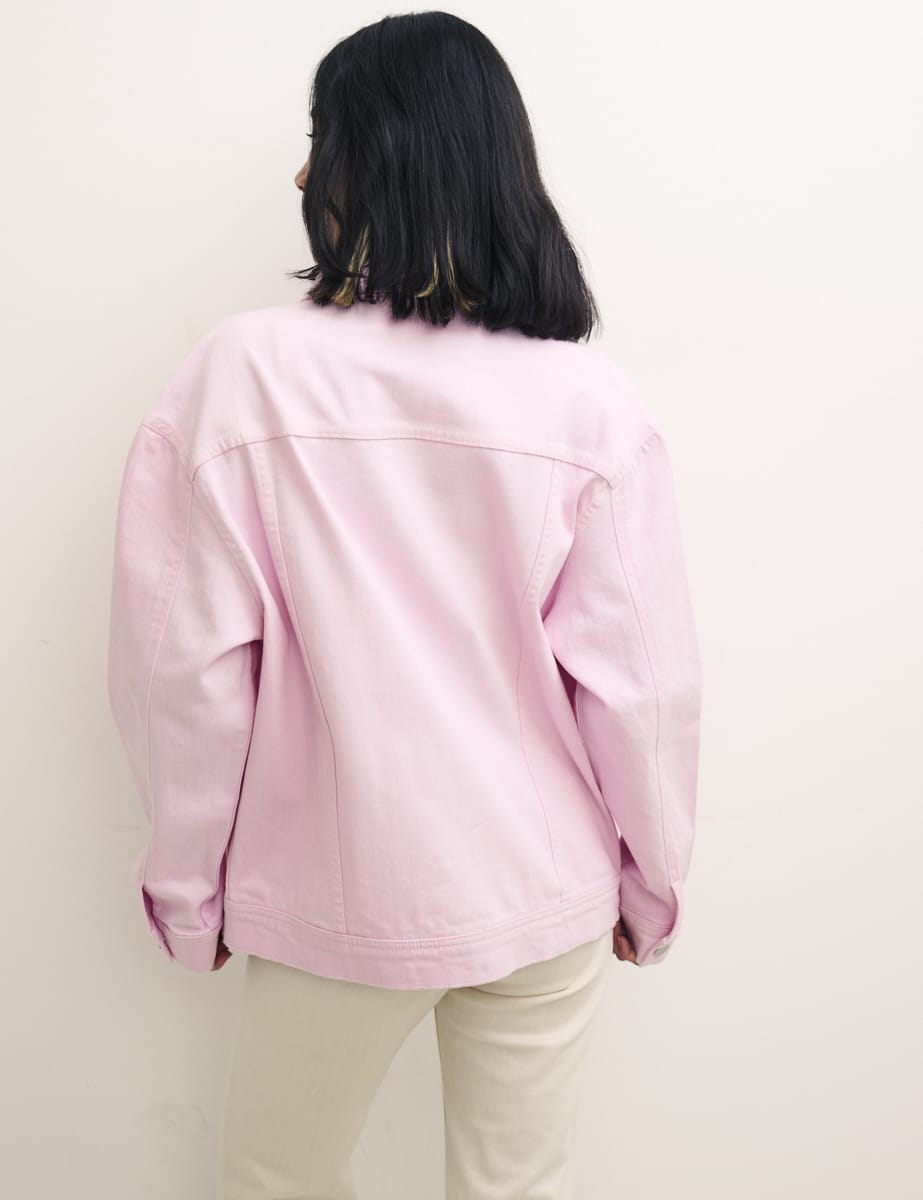 Pink Oversized Denim Jacket
