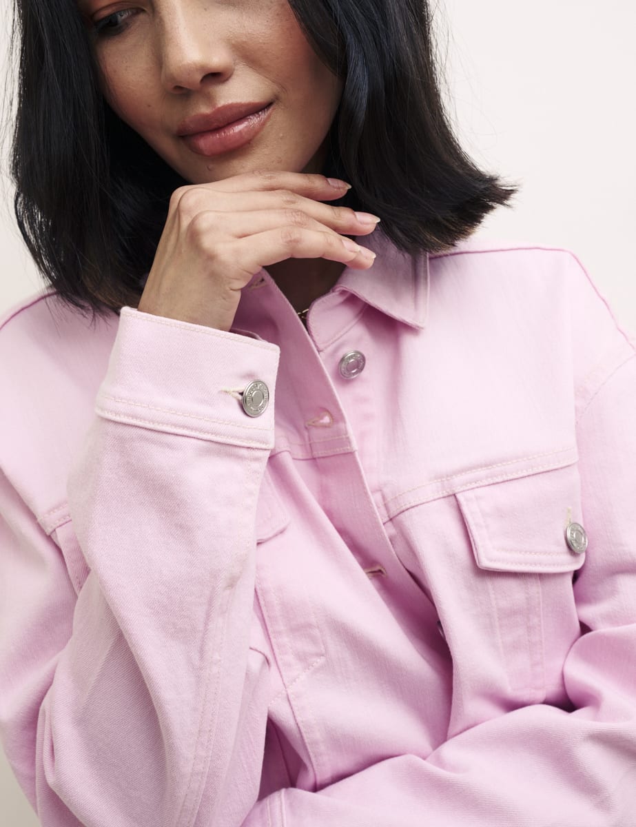 Pink Oversized Denim Jacket