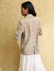 Check Double Breasted Blazer