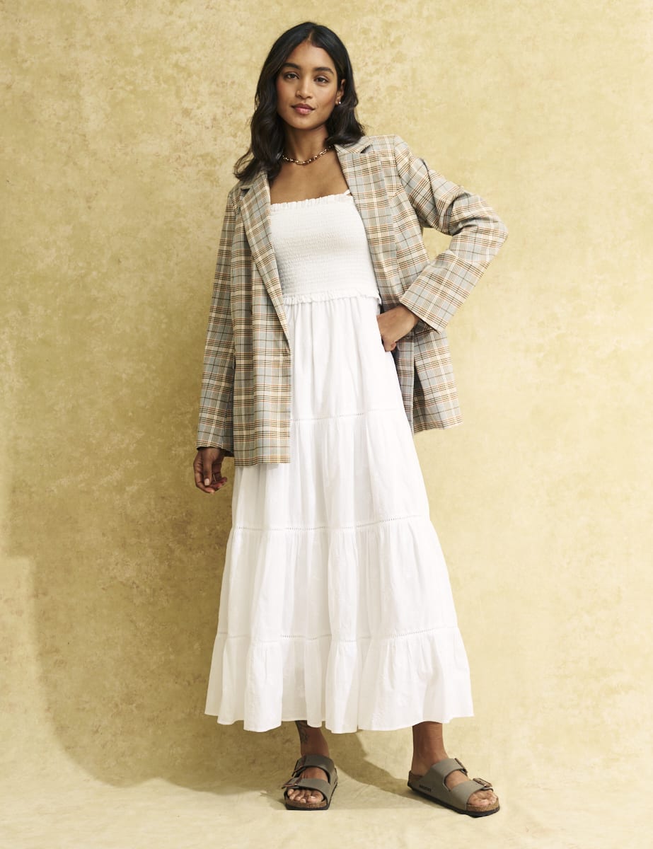 Check Double Breasted Blazer