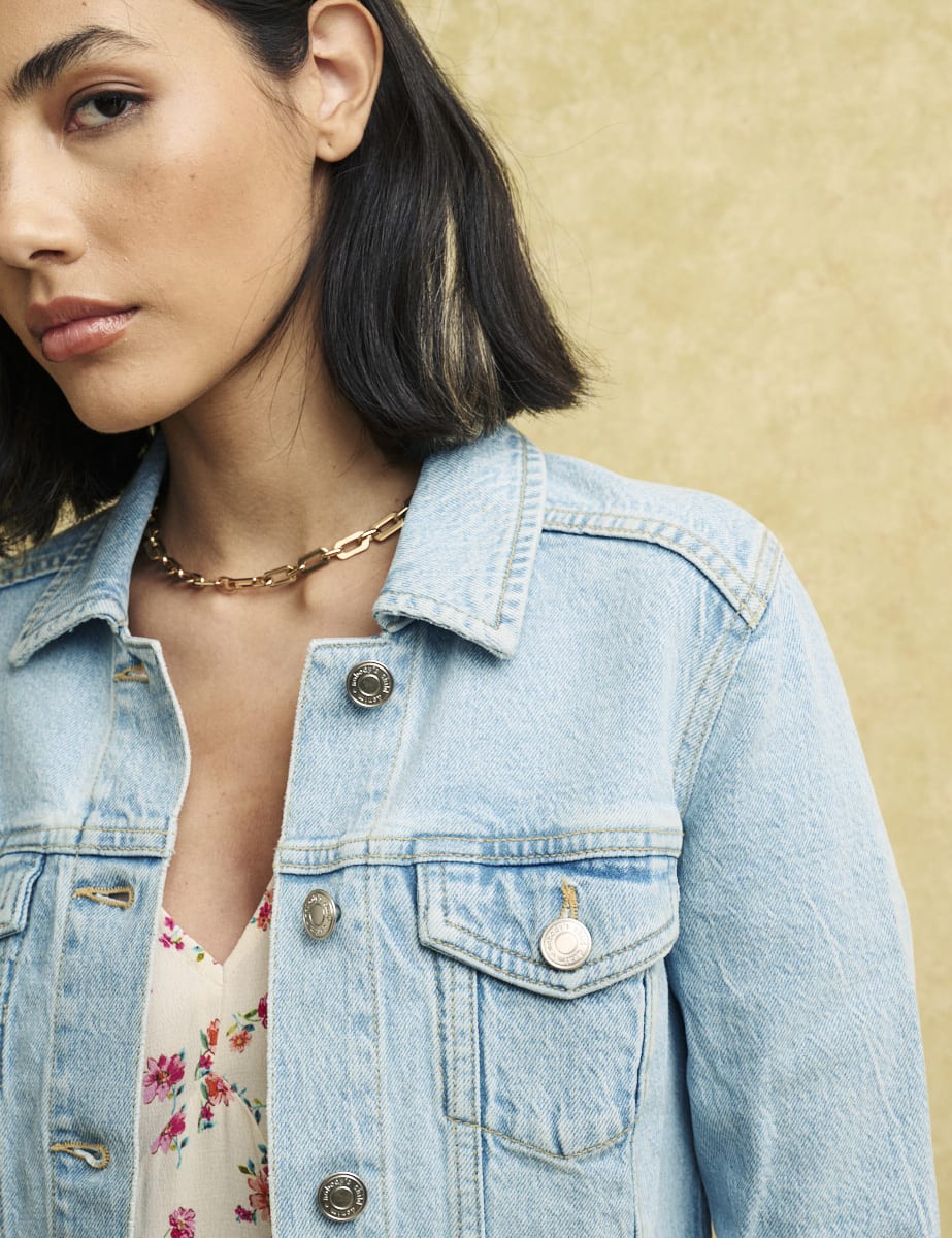 Light Wash Denim Slim Fit Jacket