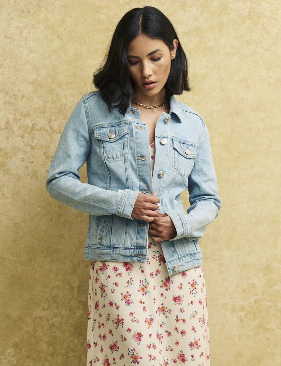 Light Wash Denim Slim Fit Jacket