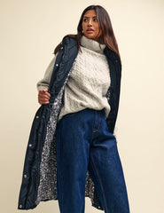 Black Long Line Puffer Gilet