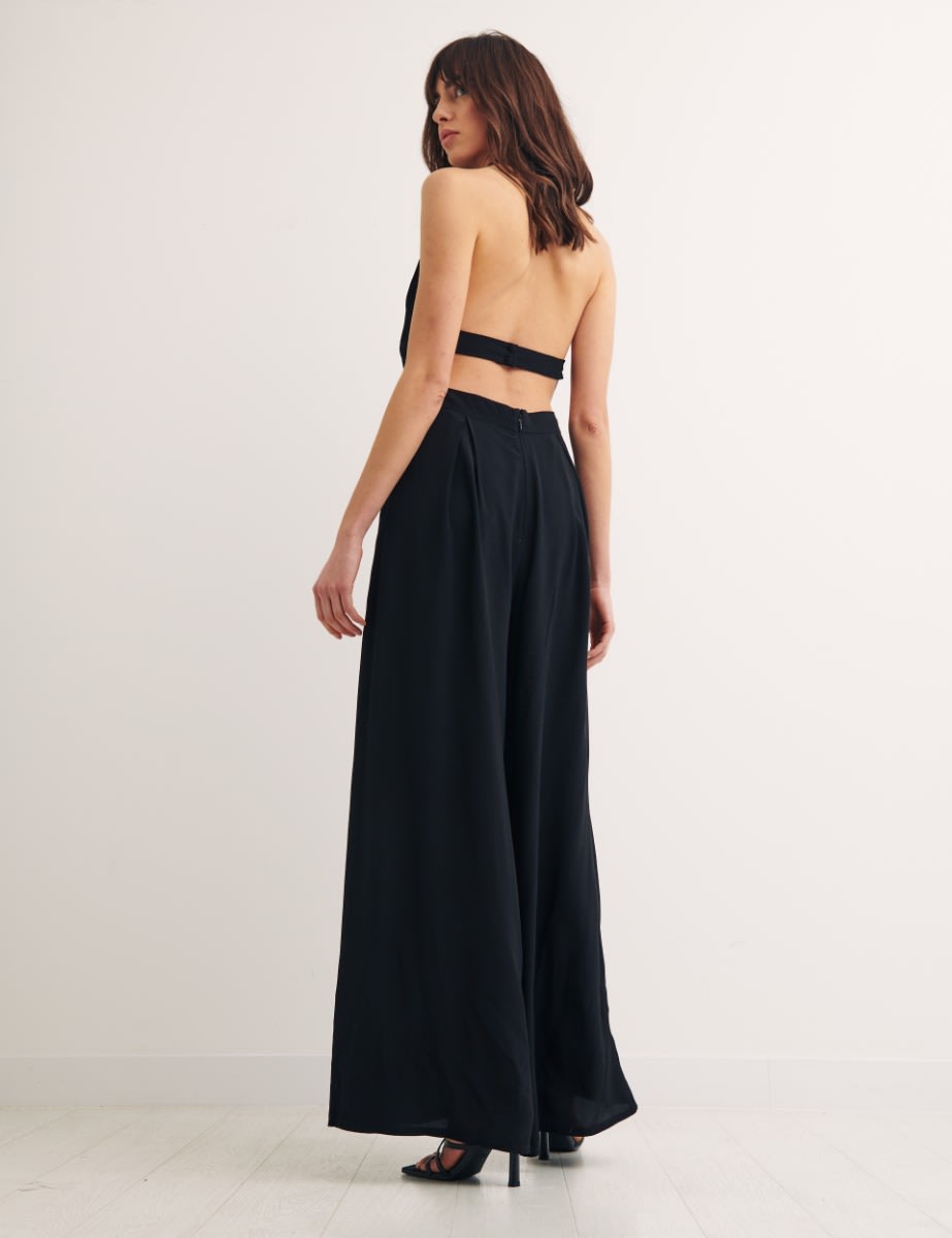 Black Hilary Halter Jumpsuit