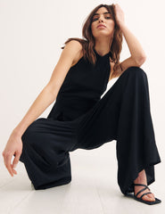 Black Hilary Halter Jumpsuit
