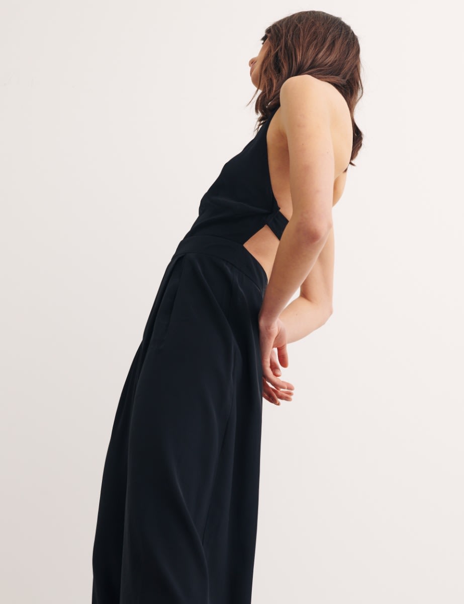 Black Hilary Halter Jumpsuit