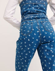 Blue Denim Printed Floral Hope Jumpsuit
