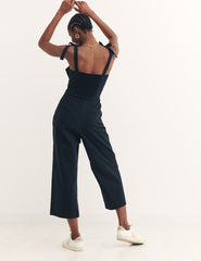 Black Meg Linen Blend Jumpsuit