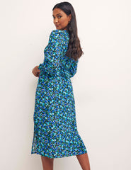 Aurelia Floral Blue Petite Rosie Midi Dress