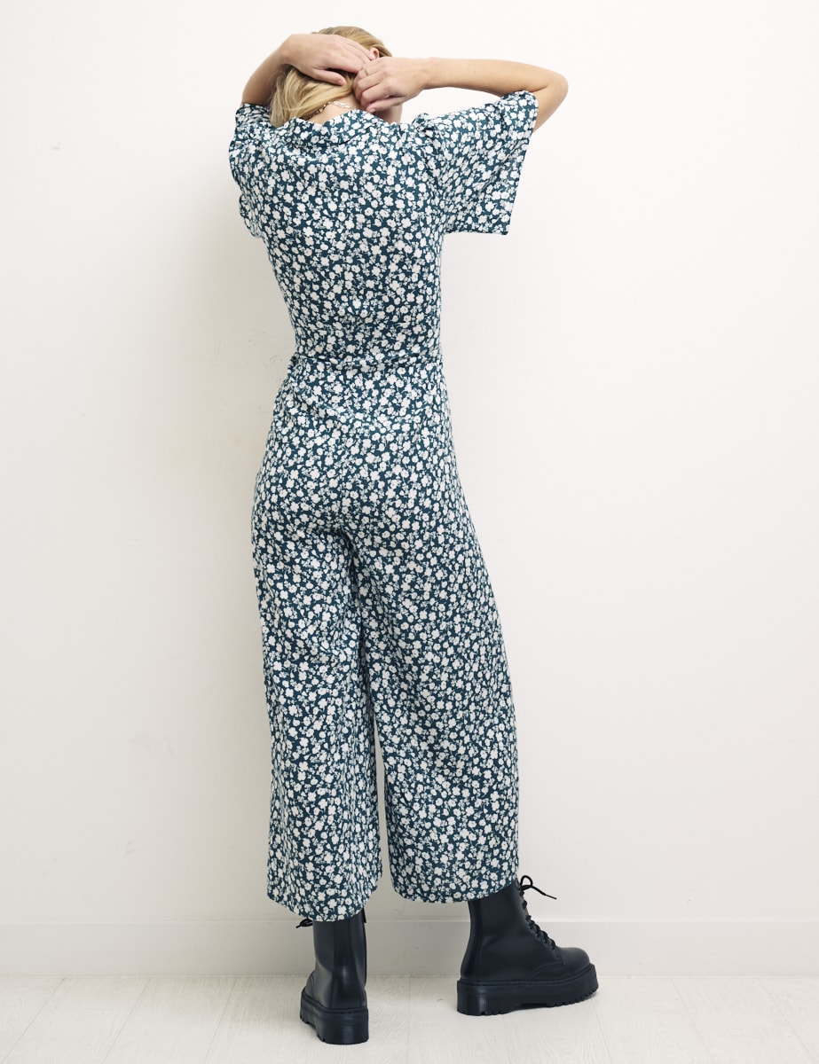 Green Ditsy Floral Daisy Jumpsuit