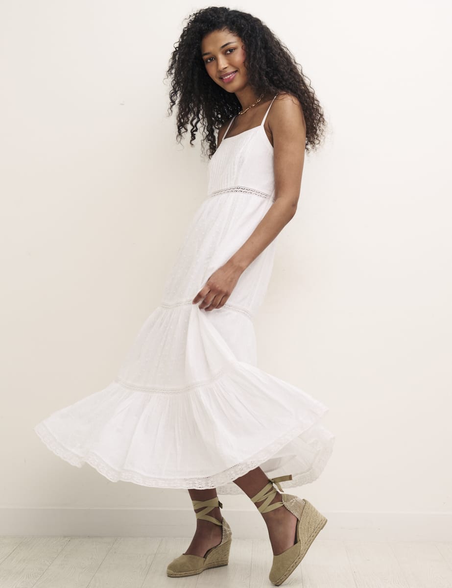 Petite White Sylvia Midi Dress