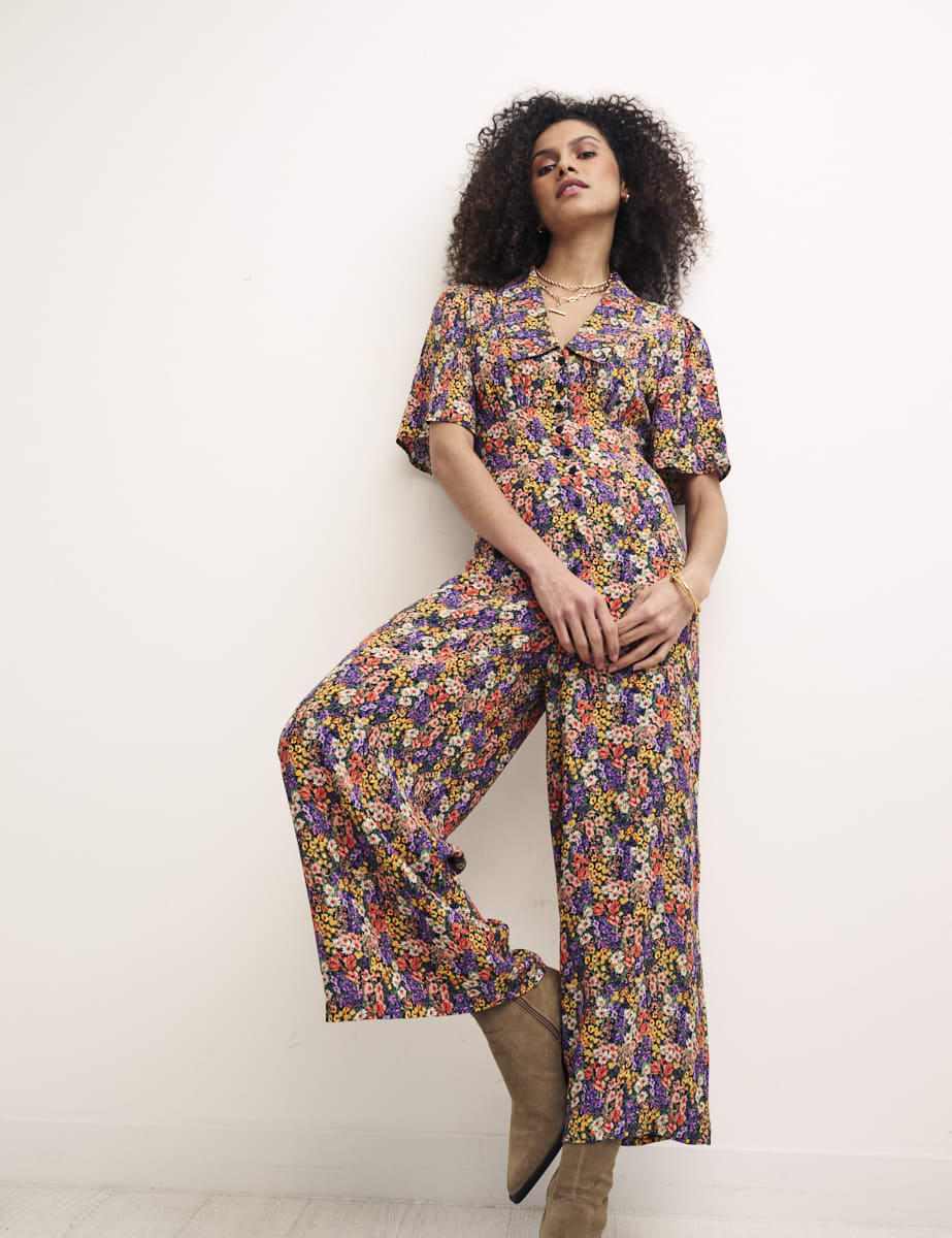 Multi Floral Daisy Jumpsuit