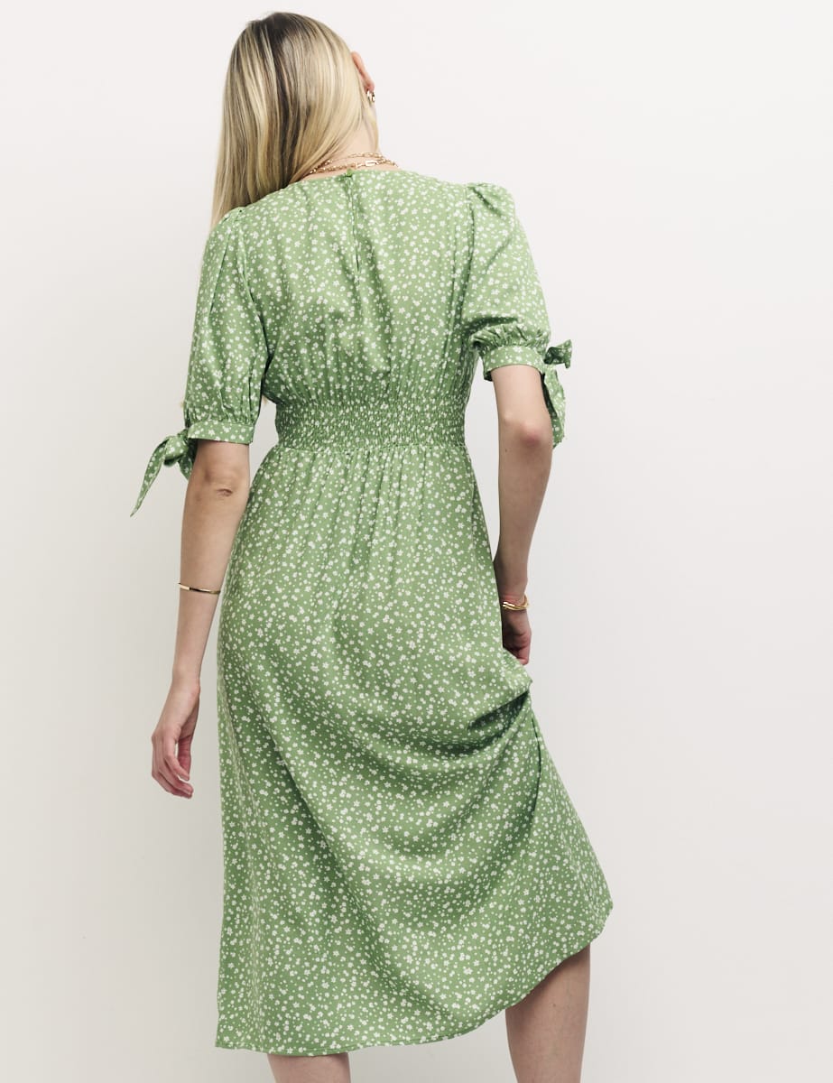 Petite Green Floral Midi Shift Dress