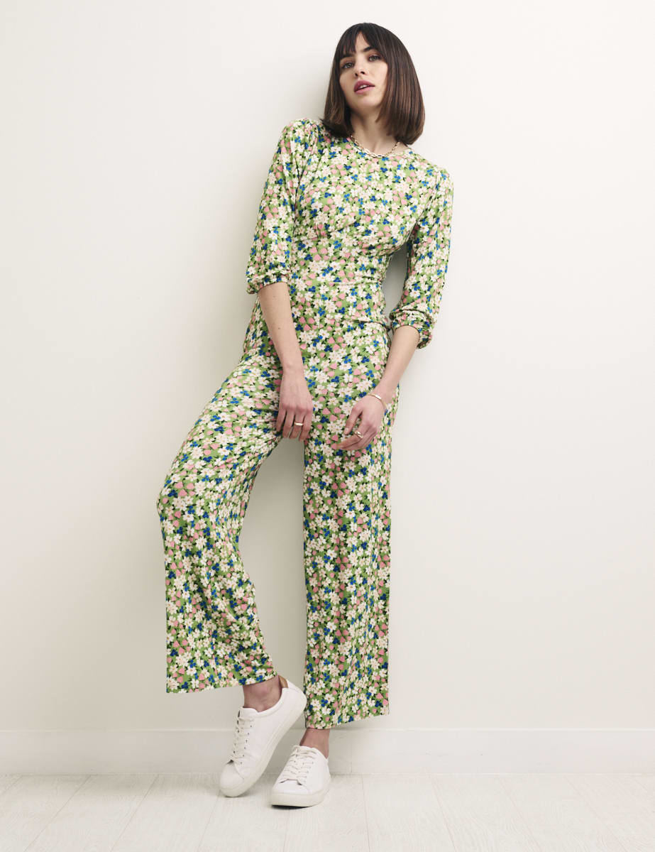 Green Floral Delta Jumpsuit