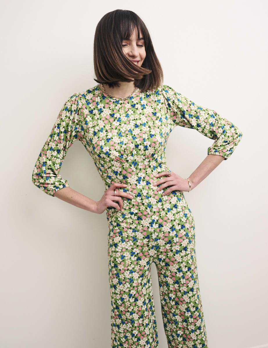 Green Floral Delta Jumpsuit
