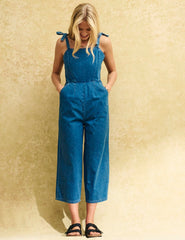 Blue Denim Tie Shoulder Meg Jumpsuit
