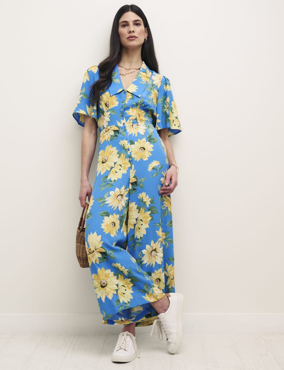 Sunflower V-Neck Daisy Jumpsuit