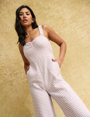 Lilac Gingham Gill Jumpsuit