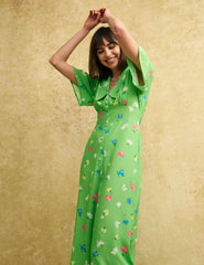 Green Floral Daisy Jumpsuit