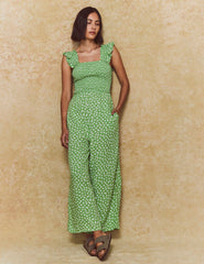 Green Daisy Floral Maya Jumpsuit