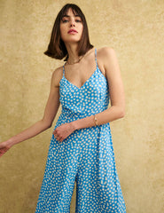 Fearne Cotton Blue Ditsy Daisy Maryana Jumpsuit