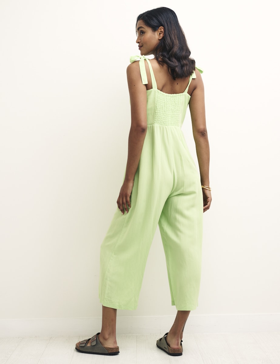 Green Tie Shoulder Meg Jumpsuit