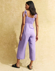 Purple Tie Shoulder Meg Jumpsuit