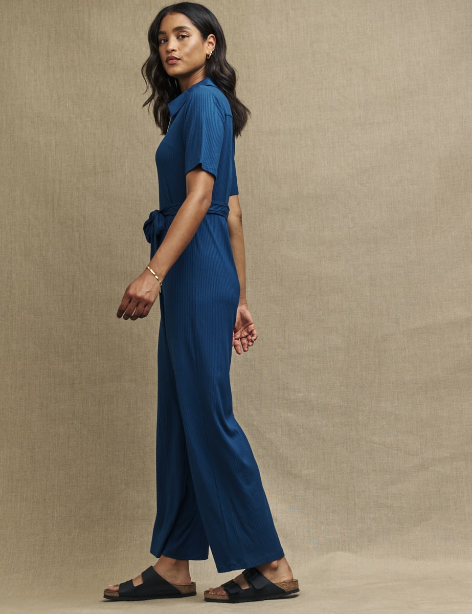 Blue Zip Up Connor Jumpsuit