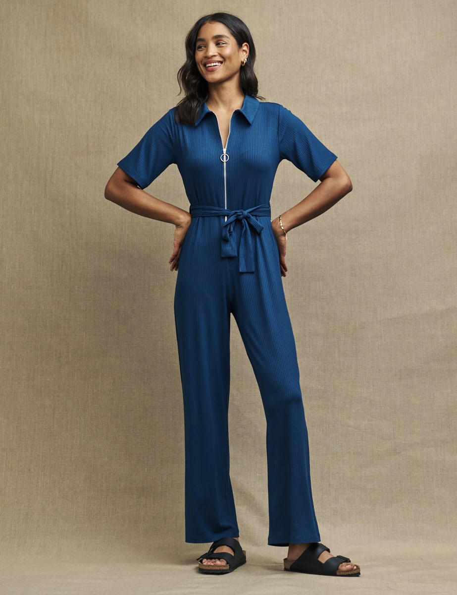 Blue Zip Up Connor Jumpsuit