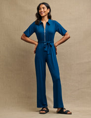 Blue Zip Up Connor Jumpsuit