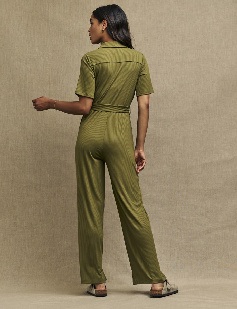 Fearne Cotton Khaki Green Zip Up Connor Jumpsuit