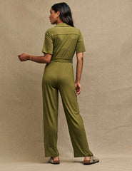 Fearne Cotton Khaki Green Zip Up Connor Jumpsuit