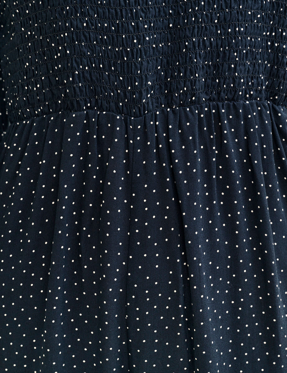 Black Polka Dot Balloon Sleeve Marion Jumpsuit