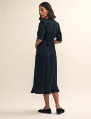 Petite Black Delilah Midi Tea Dress