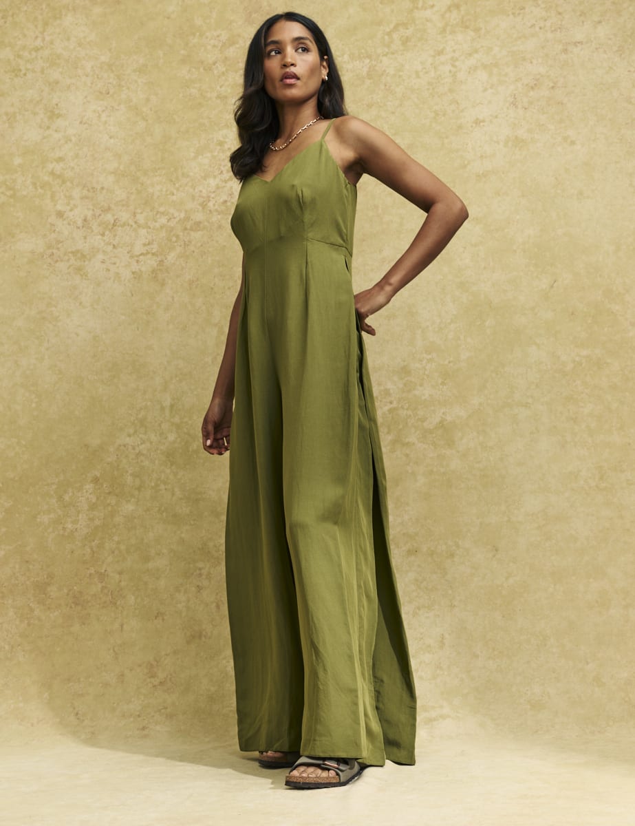 Khaki Wide Leg Maryana Jumpsuit