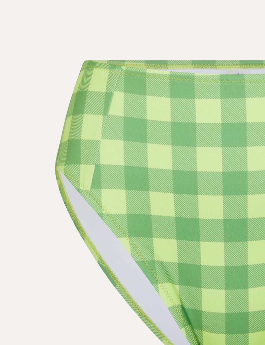 Lime Green Gingham Bikini Bottoms