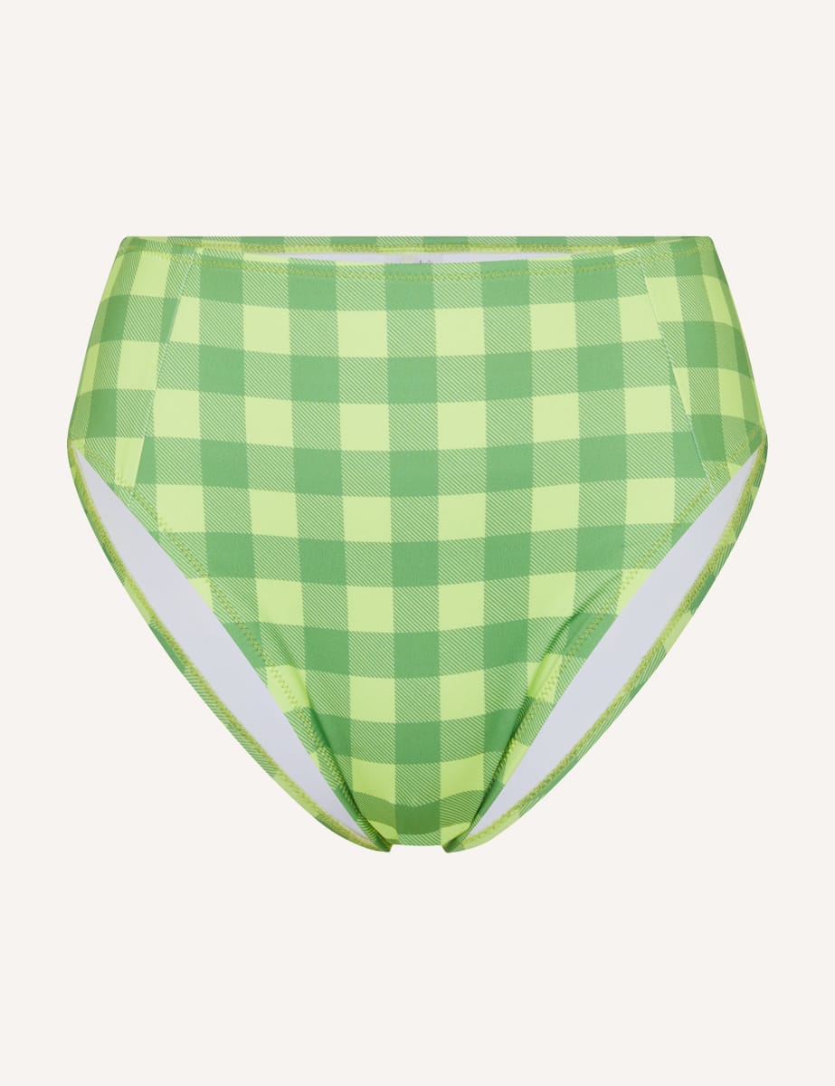 Lime Green Gingham Bikini Bottoms