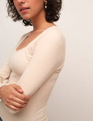 Ecru Square Neck Top