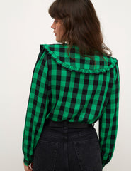 Green Check Lexie Collar Blouse