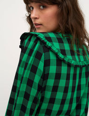 Green Check Lexie Collar Blouse