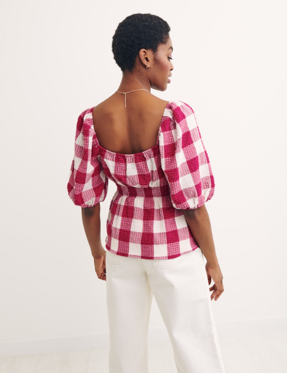 Pink Check Lisa Top