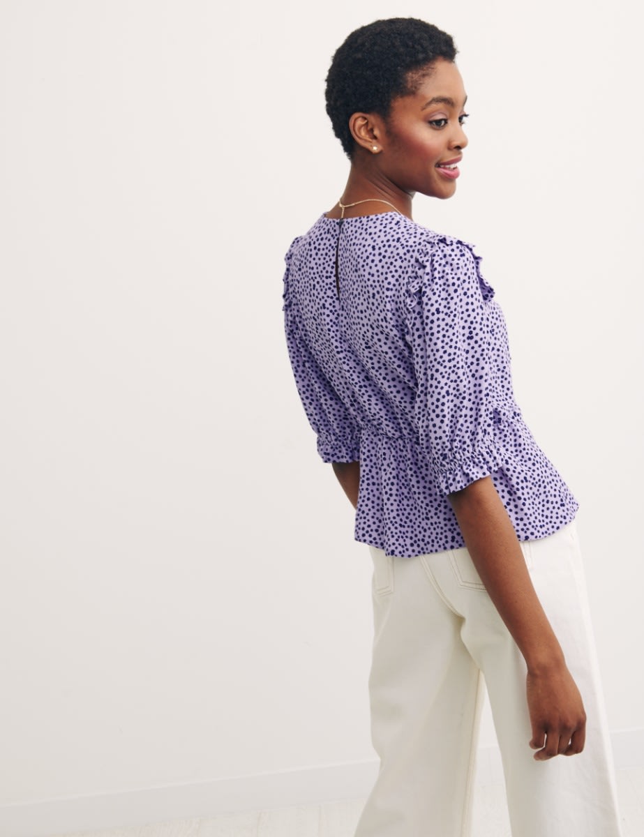 Purple Ditsy Floral Felicia Blouse
