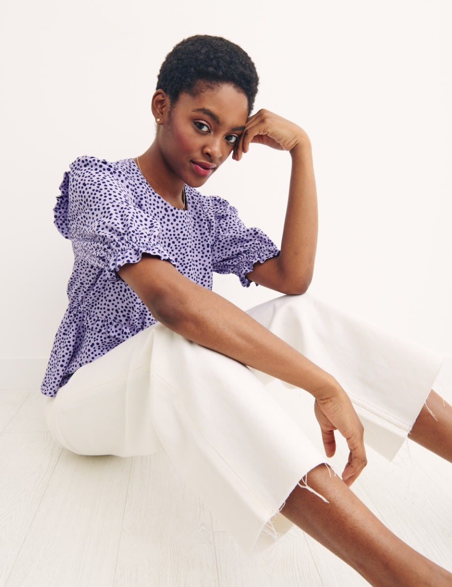Purple Ditsy Floral Felicia Blouse