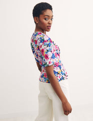 Multi Big Floral Beatrice Blouse