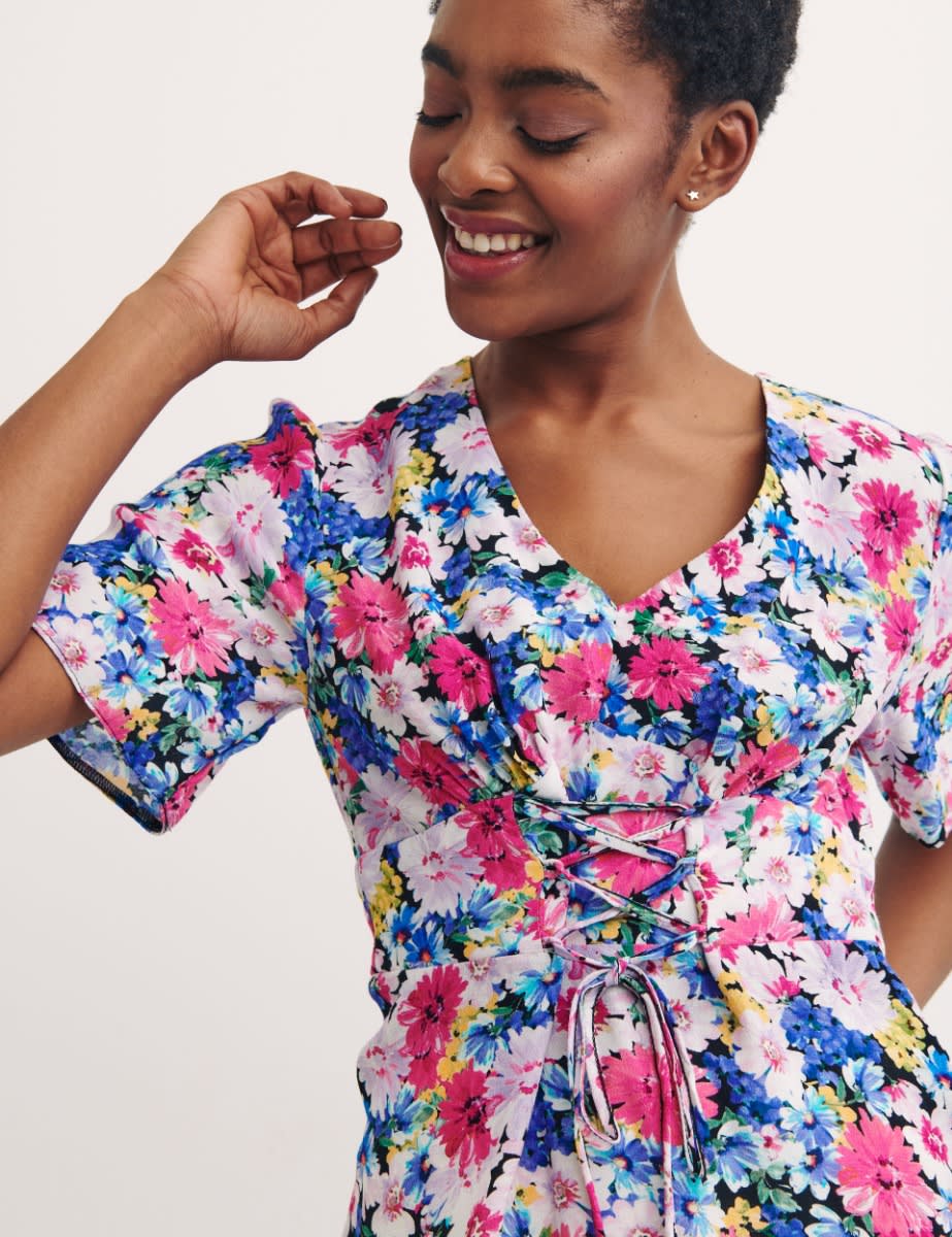Multi Big Floral Beatrice Blouse