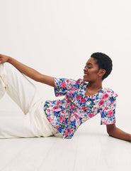 Multi Big Floral Beatrice Blouse