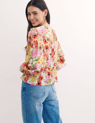 Multi Big Floral Selena Blouse