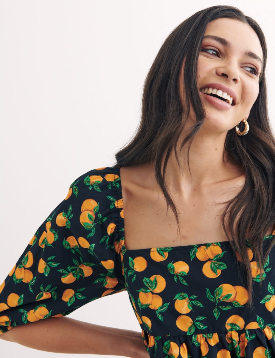 Black Sassy Orange Eugenia Blouse