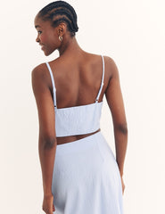 Light Blue Saffie Linen Top