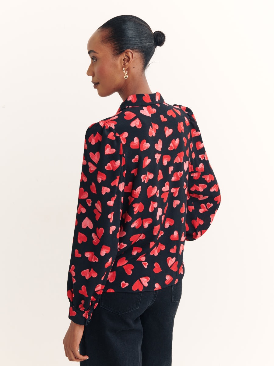 Black Meredith Heart Zara Blouse